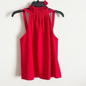 C/MEO Collective Out of Line Halter Top Blouse Red Size L